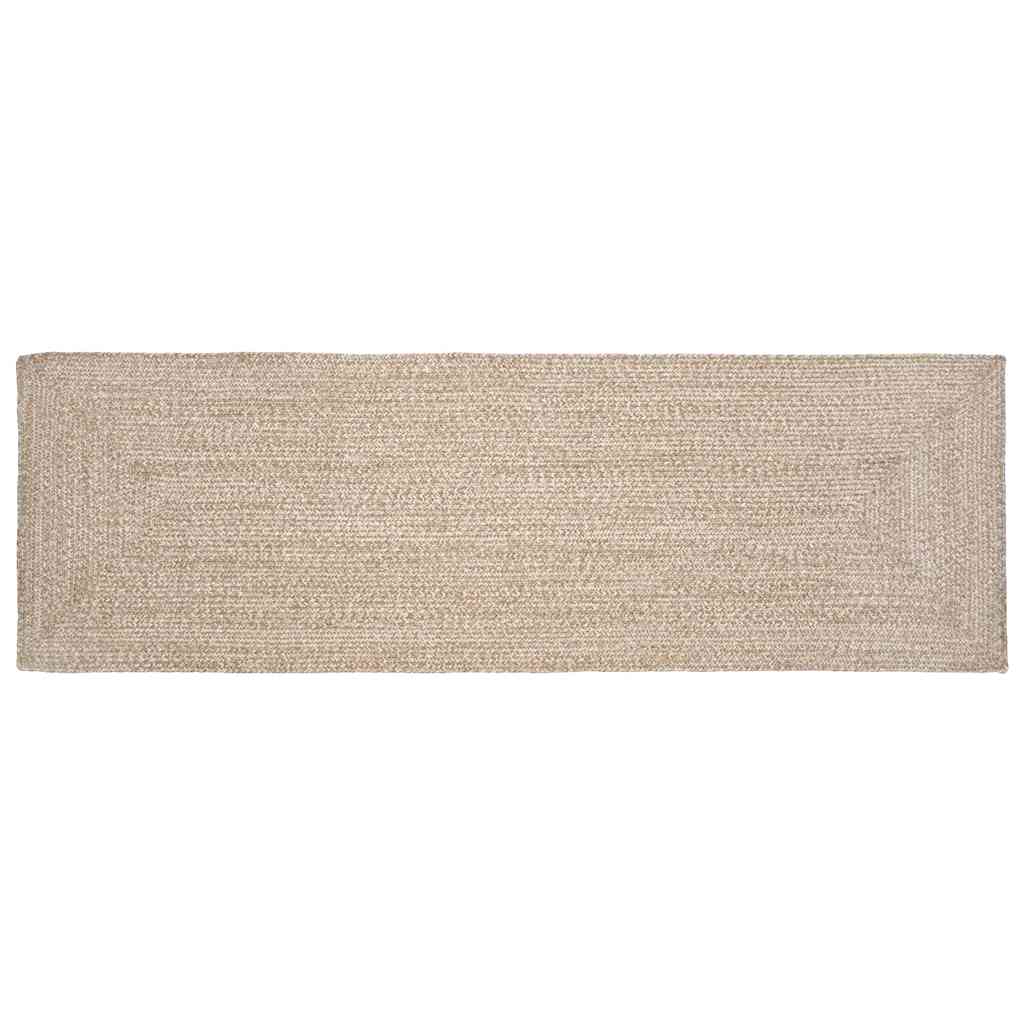 Alfombras de área Natural y Blanco 100 x 200 cm yute