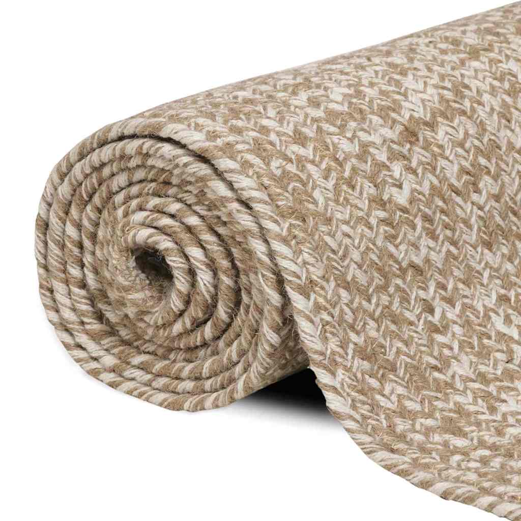 Alfombras de área Natural y Blanco 100 x 200 cm yute