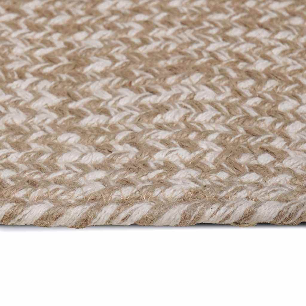 Alfombras de área Natural y Blanco 100 x 200 cm yute