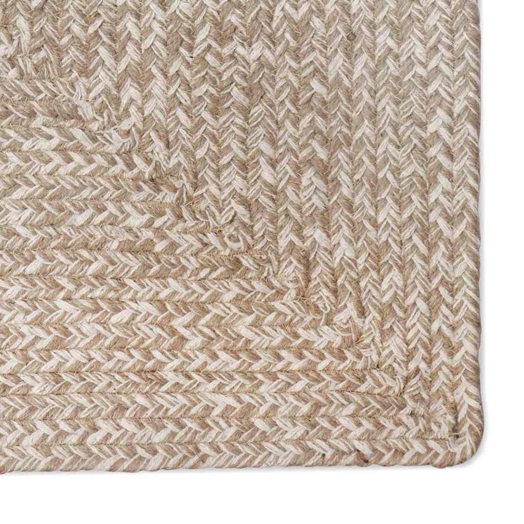 Alfombras de área Natural y Blanco 100 x 200 cm yute