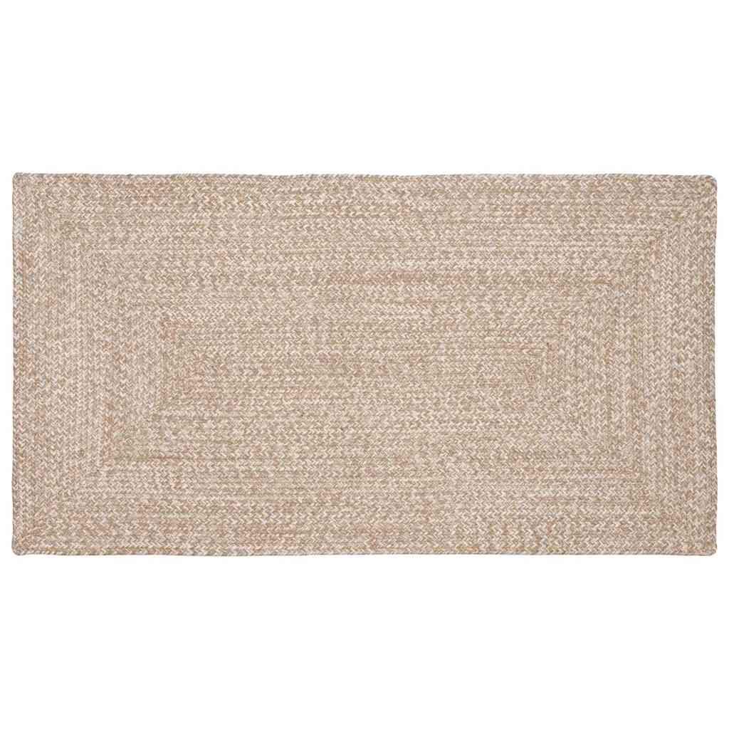 Alfombras de área Natural y Blanco 100 x 200 cm yute