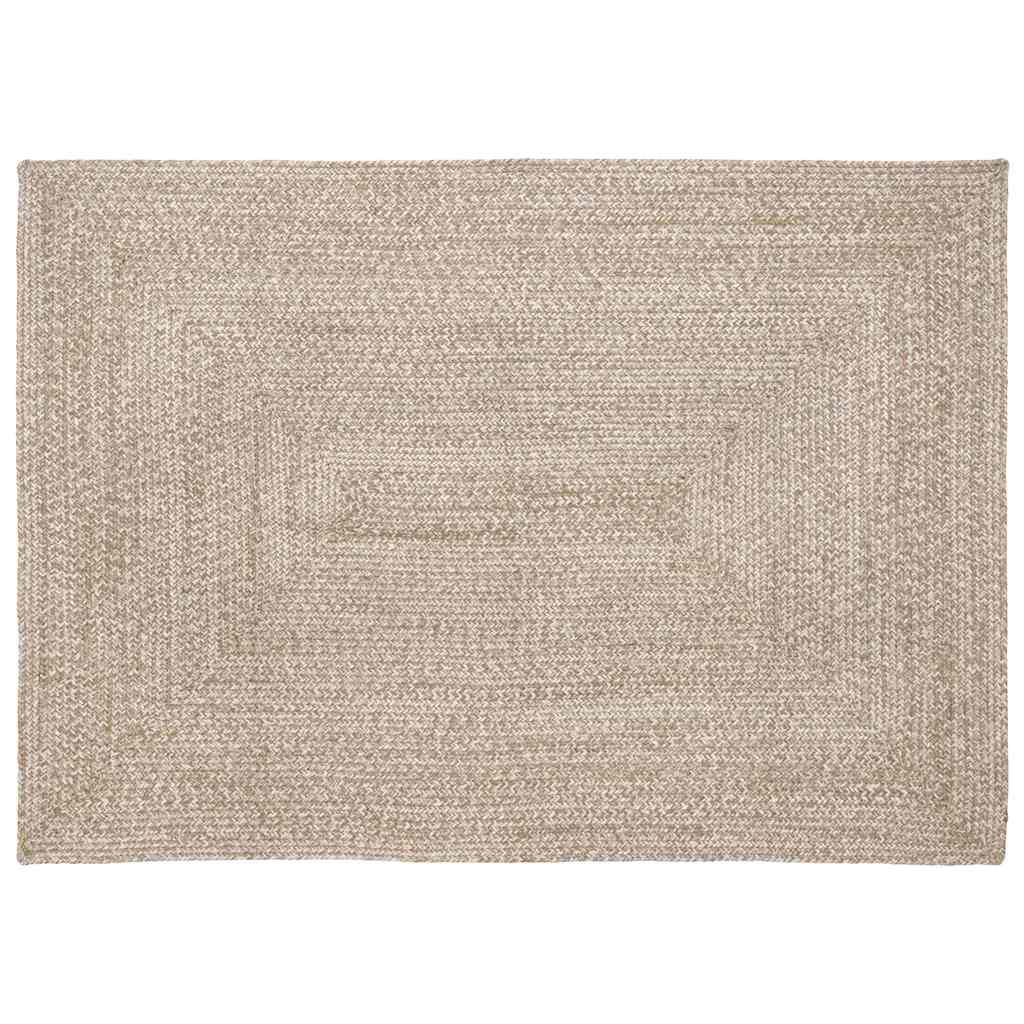 Alfombras de área Natural y Blanco 100 x 200 cm yute