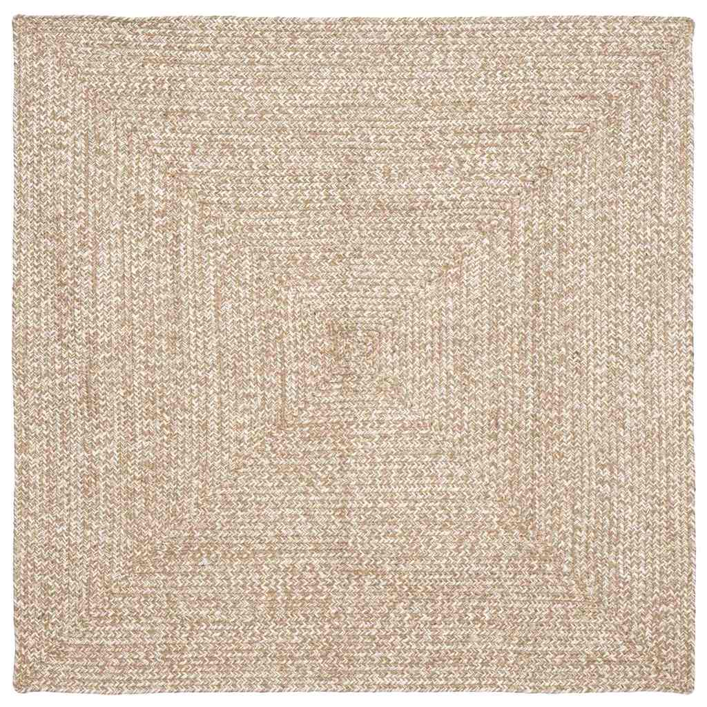 Alfombras de área Natural y Blanco 100 x 200 cm yute