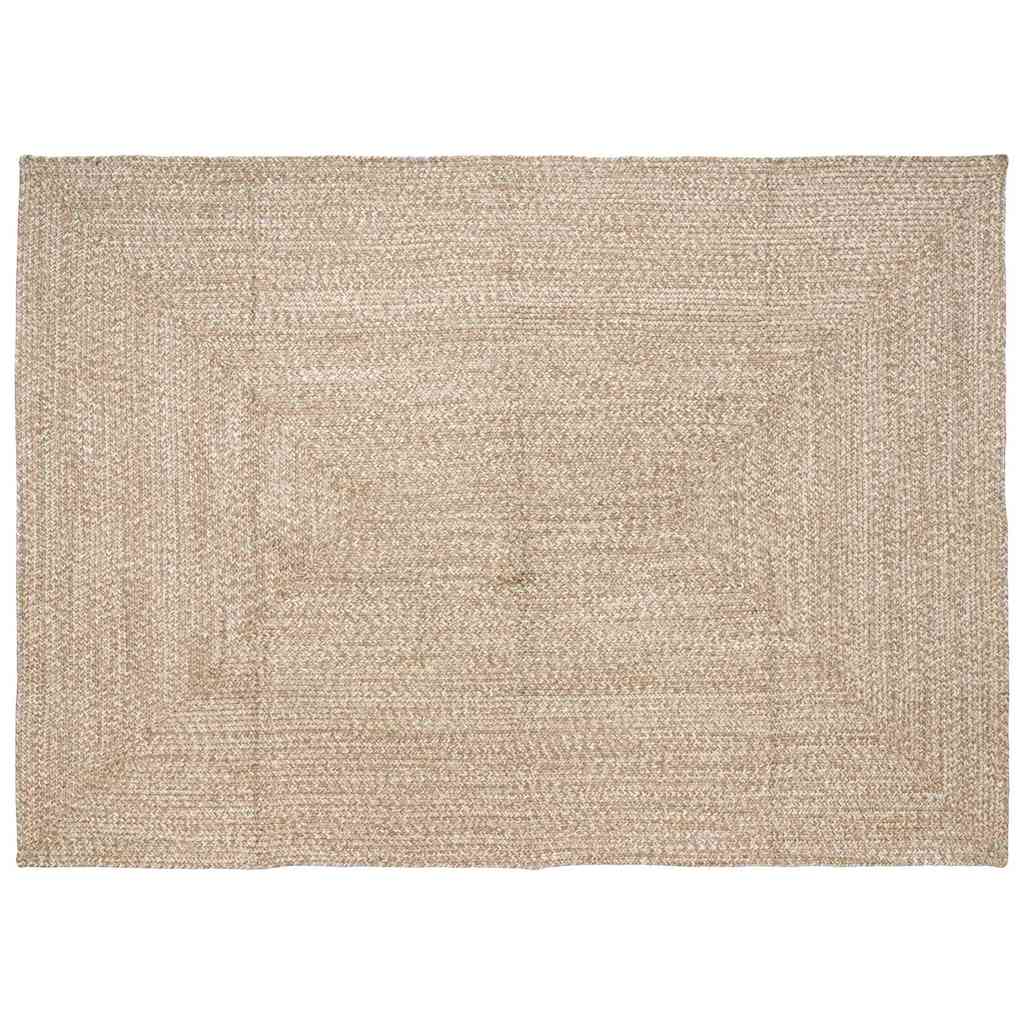 Alfombras de área Natural y Blanco 100 x 200 cm yute