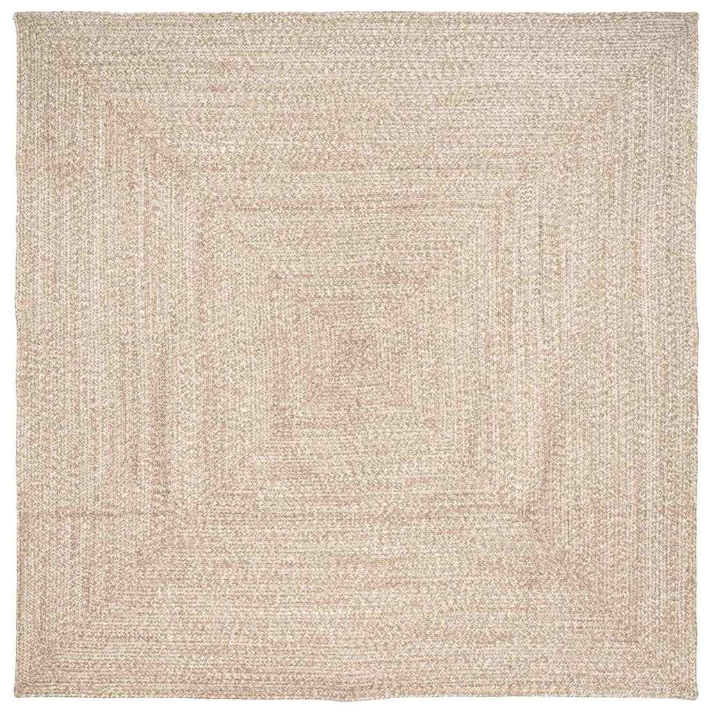 Alfombras de área Natural y Blanco 100 x 200 cm yute
