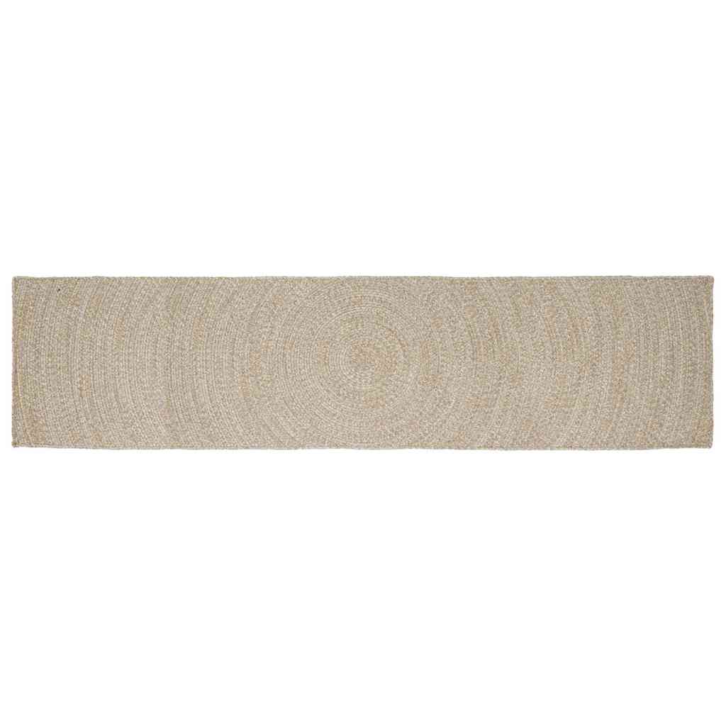 Alfombras de área Natural y Blanco 100 x 200 cm yute