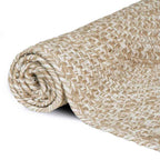 Alfombras de área Natural y Blanco 100 x 200 cm yute