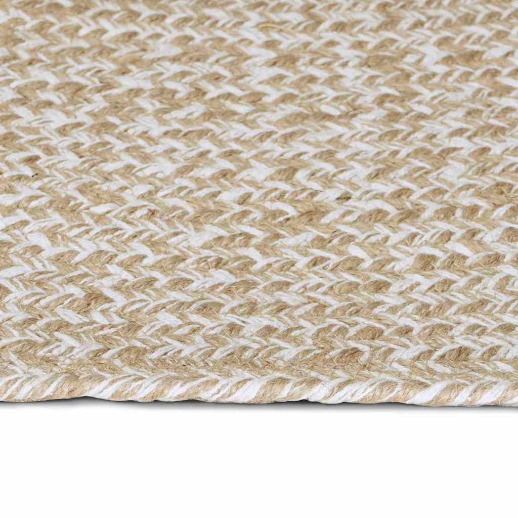 Alfombras de área Natural y Blanco 100 x 200 cm yute