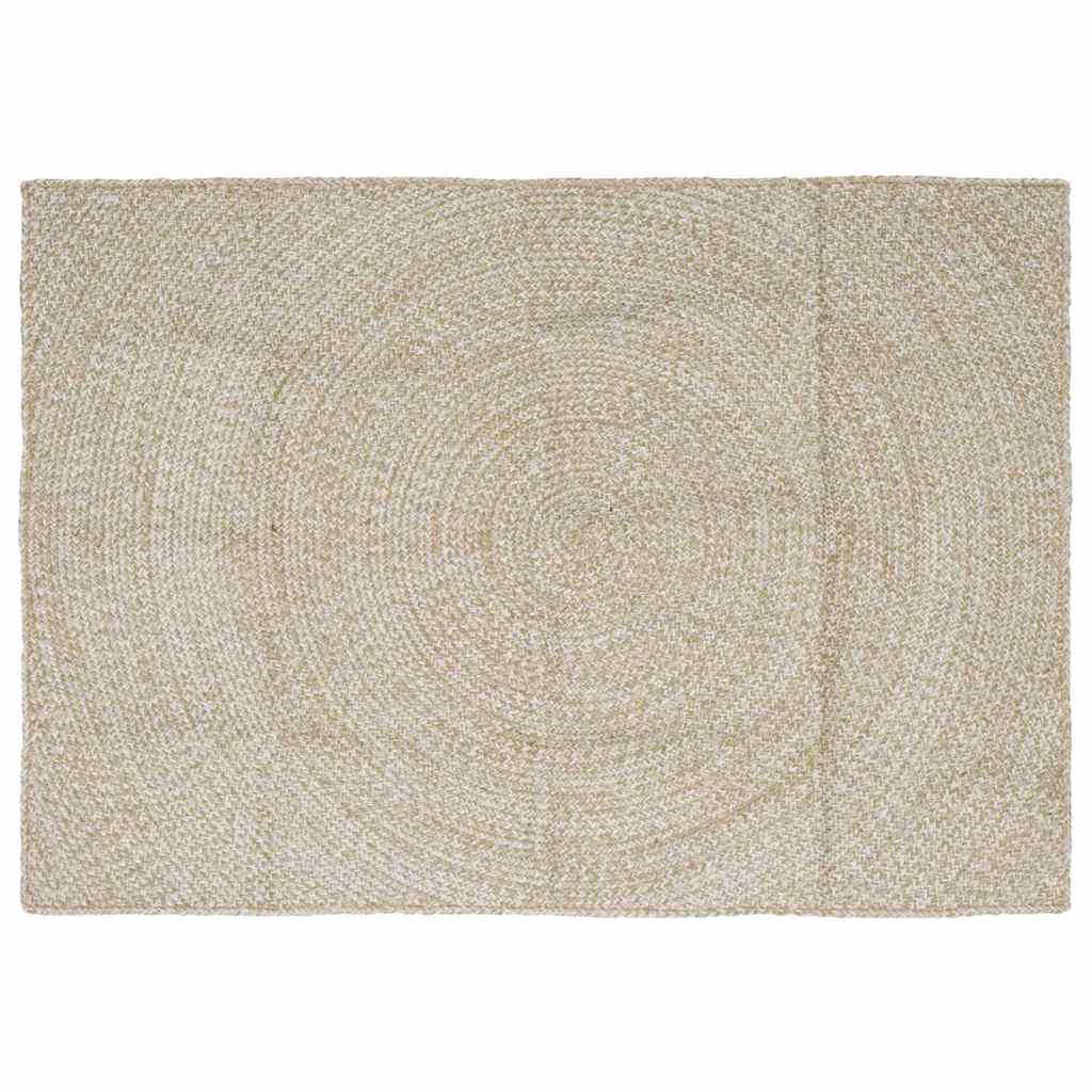 Alfombras de área Natural y Blanco 100 x 200 cm yute