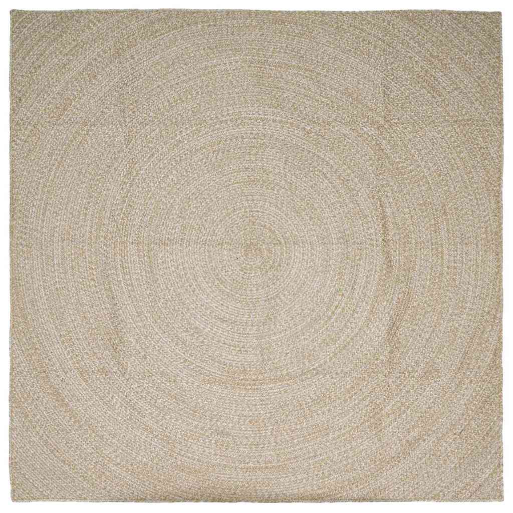 Alfombras de área Natural y Blanco 100 x 200 cm yute