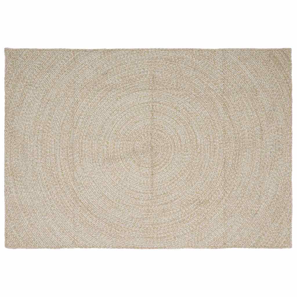 Alfombras de área Natural y Blanco 100 x 200 cm yute