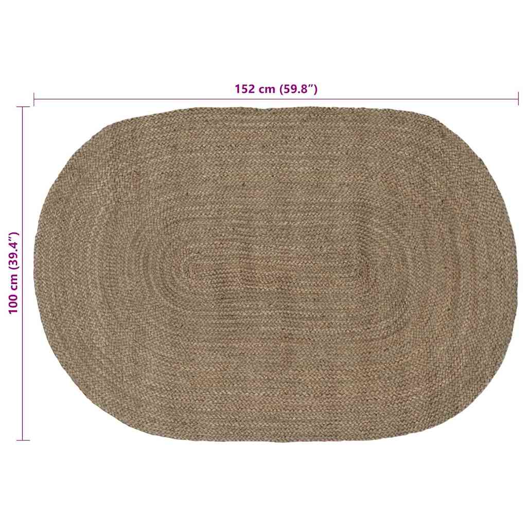 Alfombras de área Gris 100 x 152 cm yute