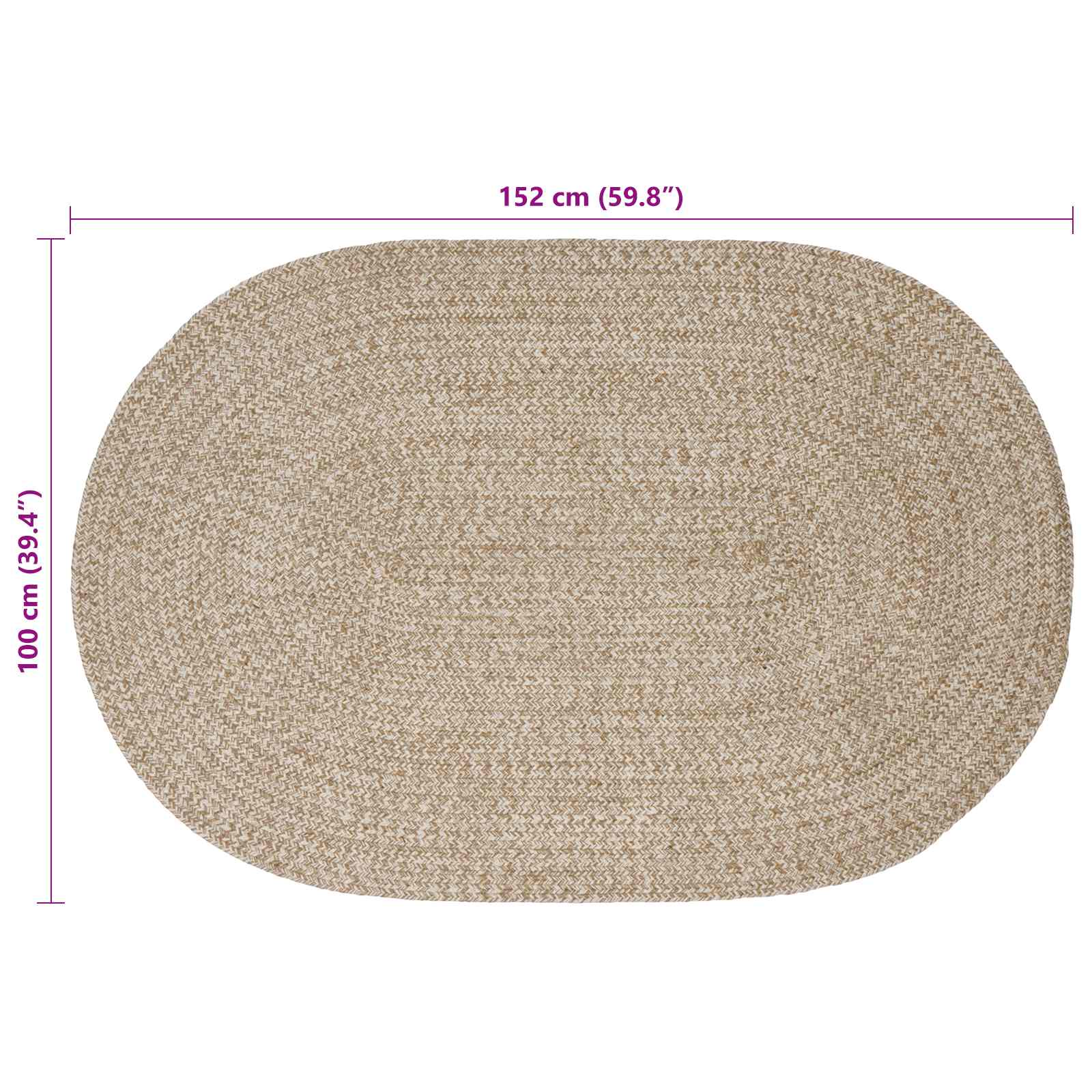 Alfombras de área Blanco 100 x 152 cm yute