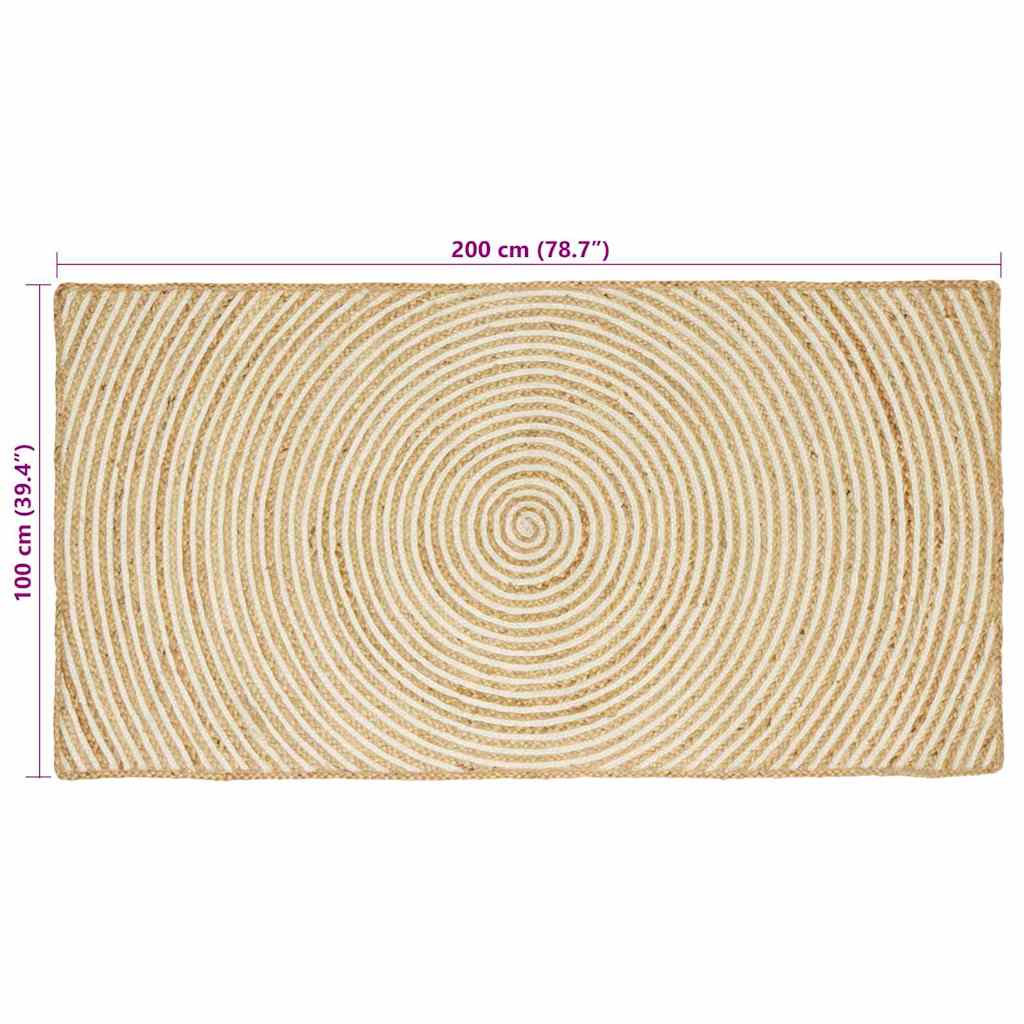 Alfombras de área Blanco 100 x 200 cm yute