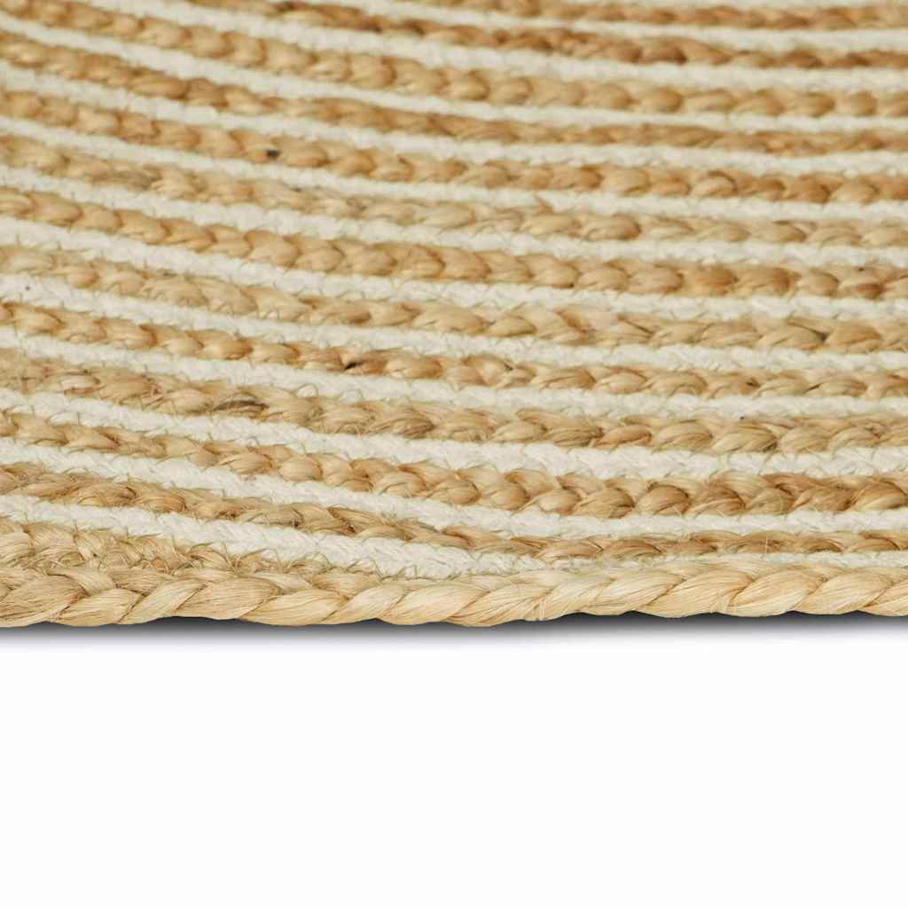 Alfombras de área Natural y Blanco 100 x 152 cm yute