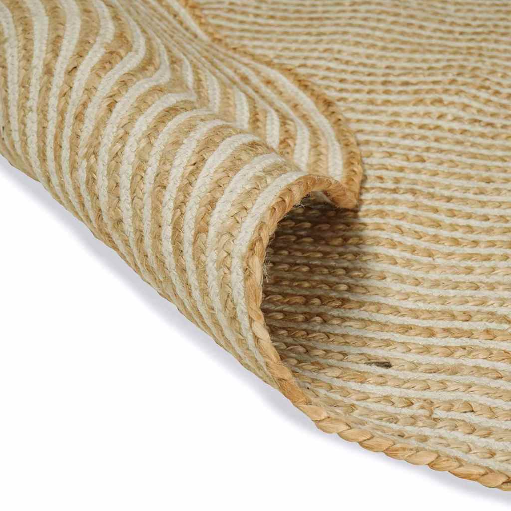 Alfombras de área Natural y Blanco 100 x 152 cm yute