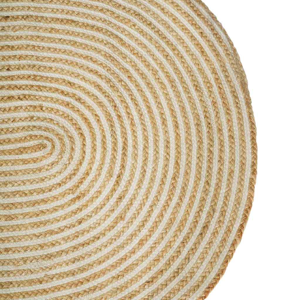 Alfombras de área Natural y Blanco 100 x 152 cm yute