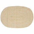 Alfombras de área Natural y Blanco 100 x 152 cm yute