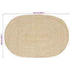 Alfombras de área Natural y Blanco 100 x 152 cm yute