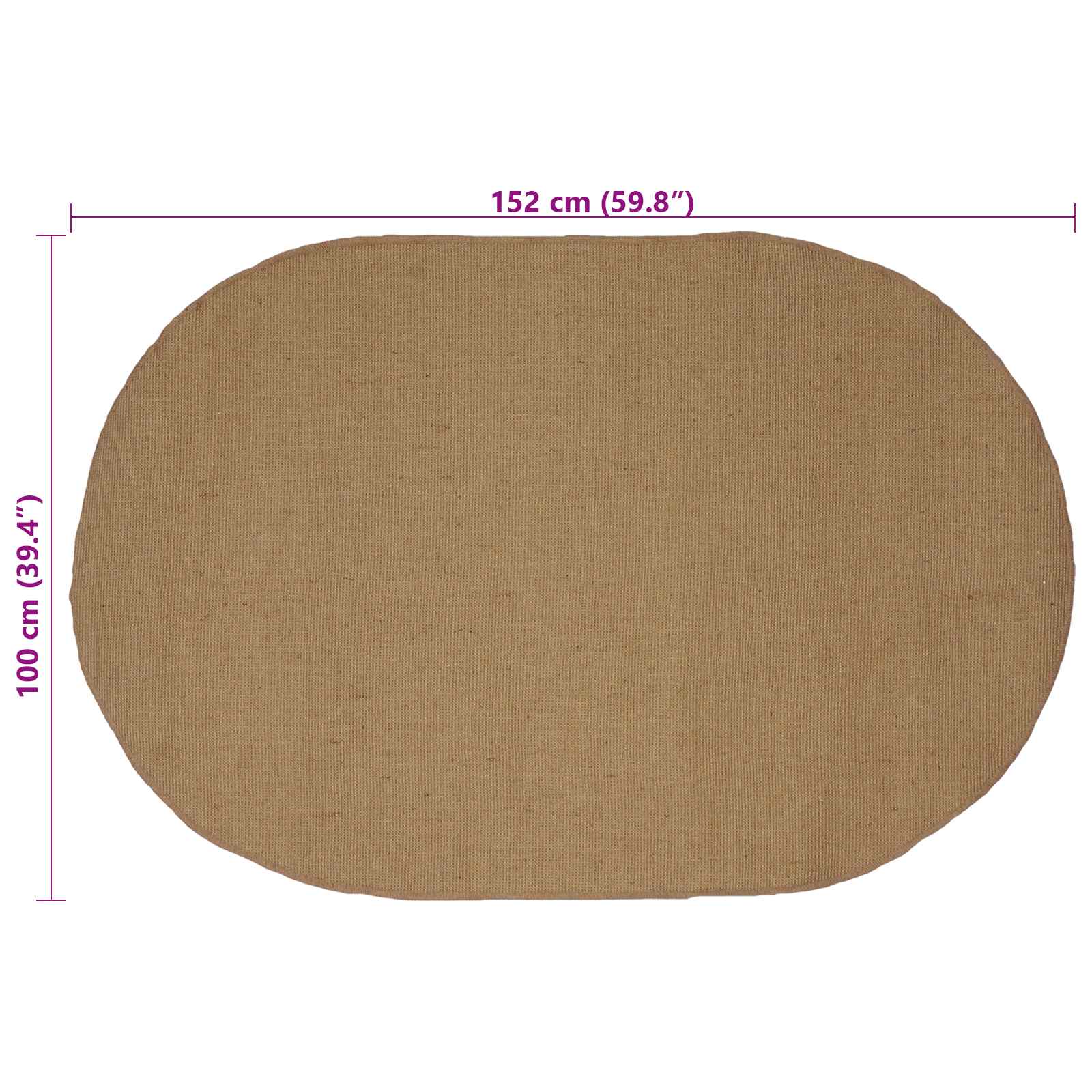 Alfombras de área Natural 100 x 152 cm yute