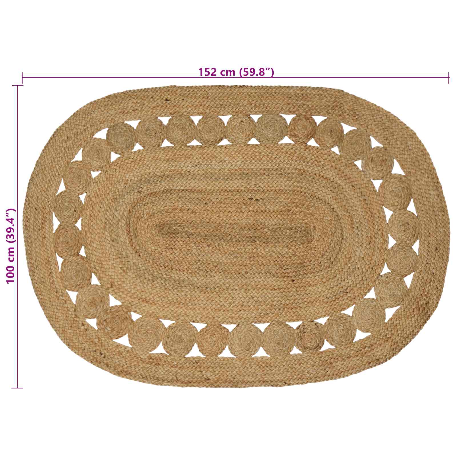 Alfombras de área Natural 100 x 152 cm yute