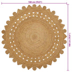 Alfombras de área Natural Ø 180 cm yute