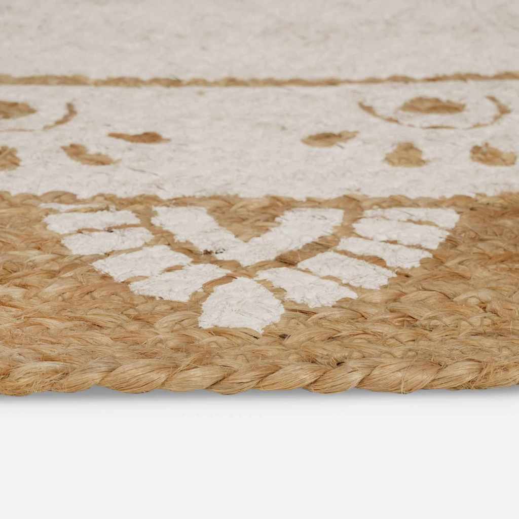 Alfombras de área Natural con estampado blanco 100 x 152 cm
