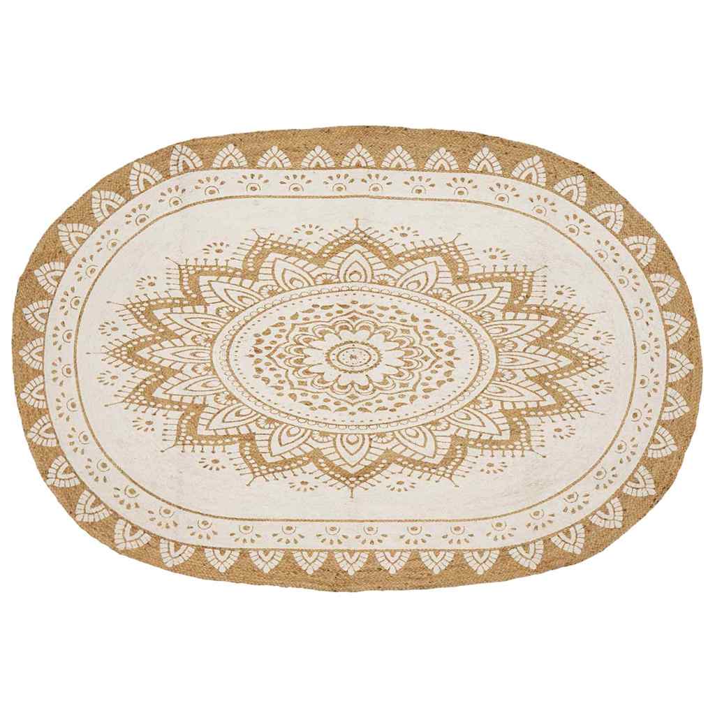 Alfombras de área Natural con estampado blanco 100 x 152 cm