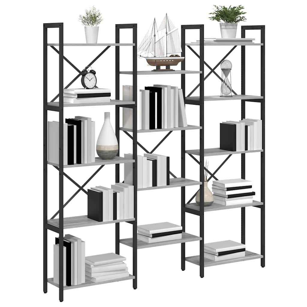 Estante de libros Gris sonoma 156 x 25 x 167 cm