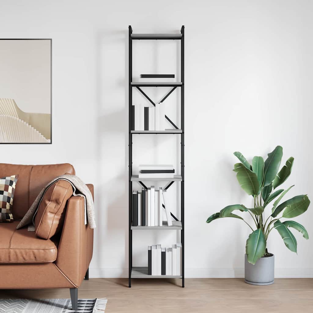 Sonoma Grey Bookcase 40 x 30 x 119 cm