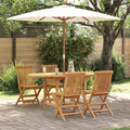 Conjunto de Comedor de Jardín 5 pcs Marrón