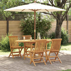 Conjunto de Comedor de Jardín 5 pcs Marrón