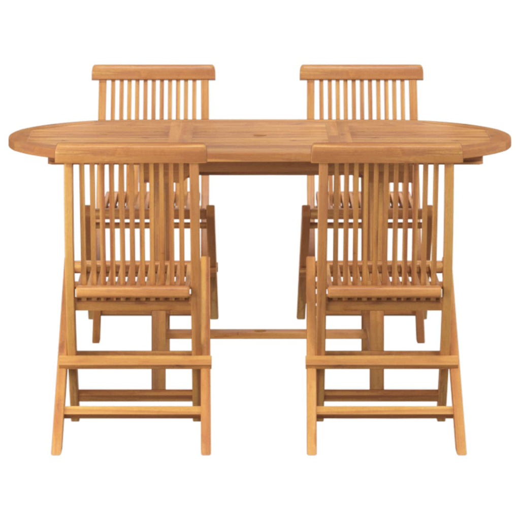 Conjunto de Comedor de Jardín 5 pcs Marrón