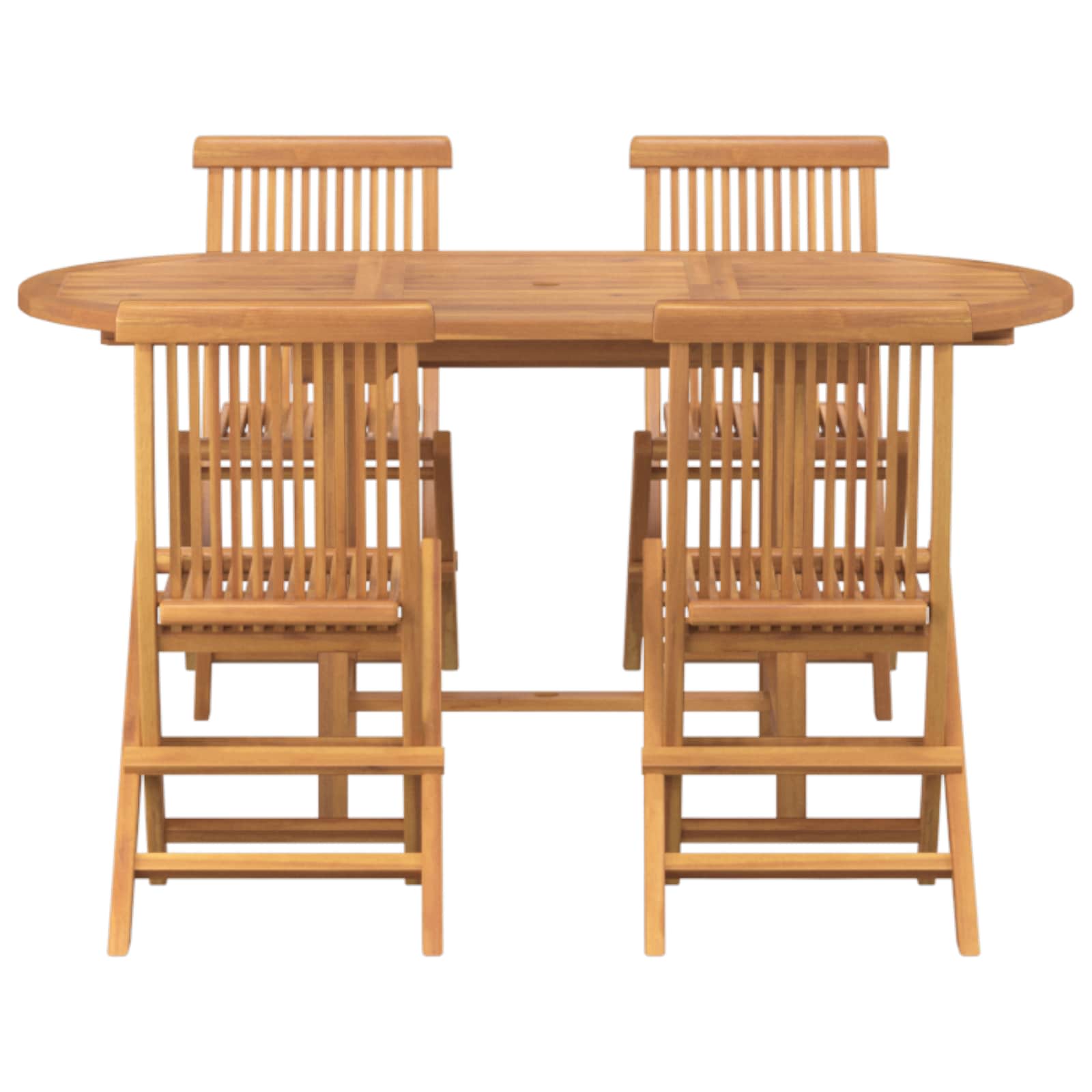 Conjunto de Comedor de Jardín 5 pcs Marrón