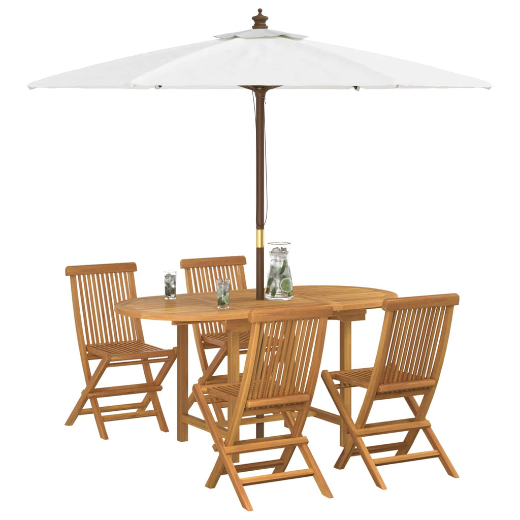 Conjunto de Comedor de Jardín 5 pcs Marrón