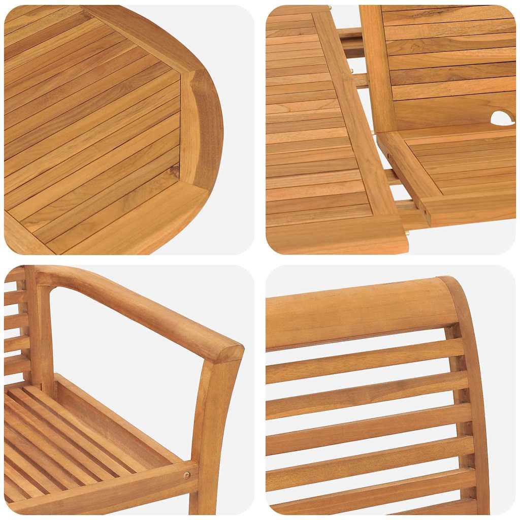 Conjunto de Comedor de Jardín 5 pcs Marrón