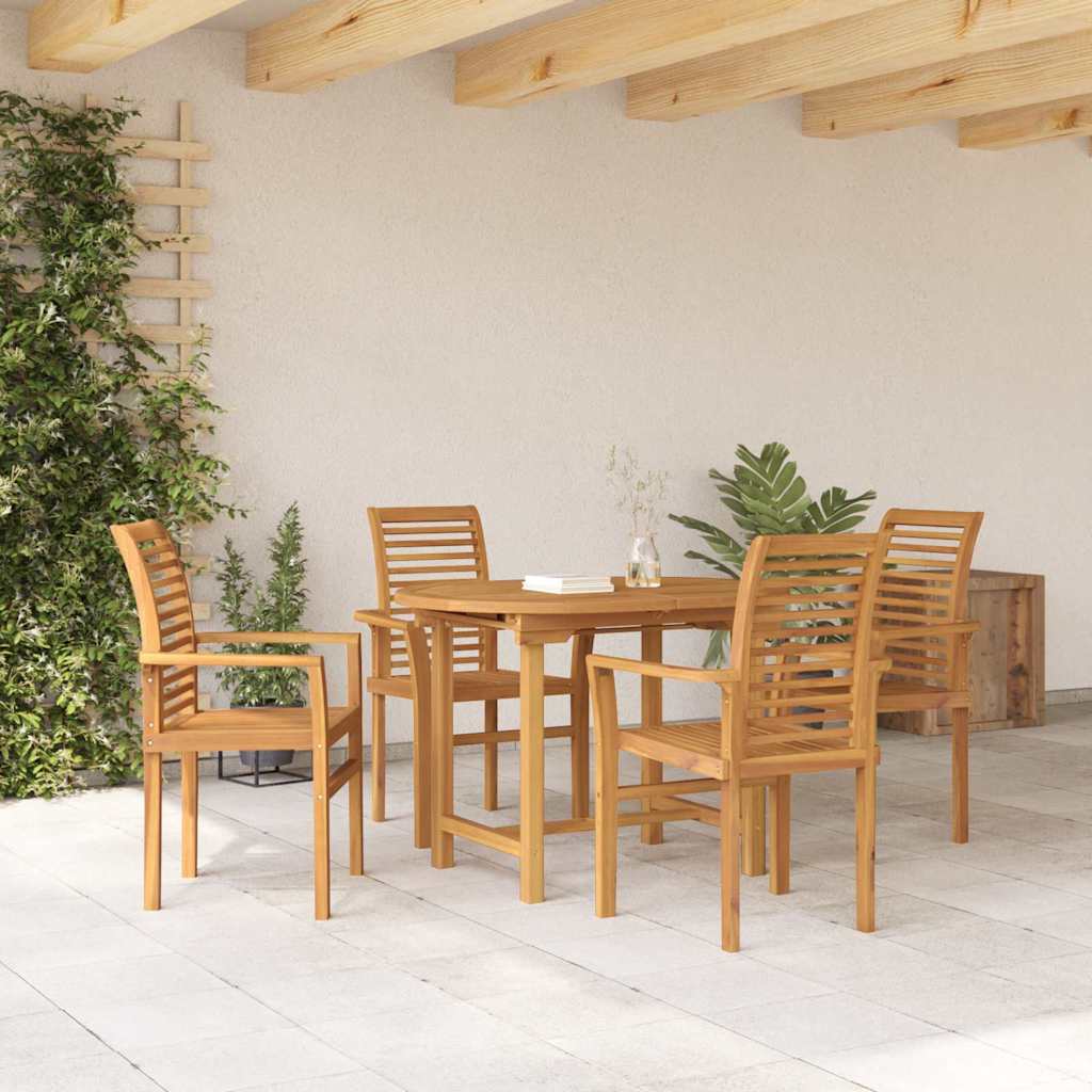 Conjunto de Comedor de Jardín 5 pcs Marrón