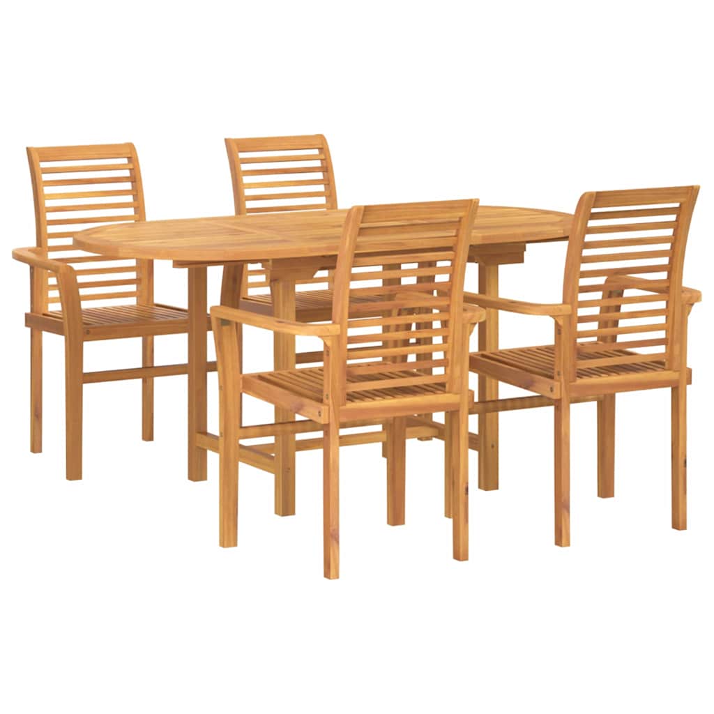 Conjunto de Comedor de Jardín 5 pcs Marrón