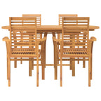 Conjunto de Comedor de Jardín 5 pcs Marrón