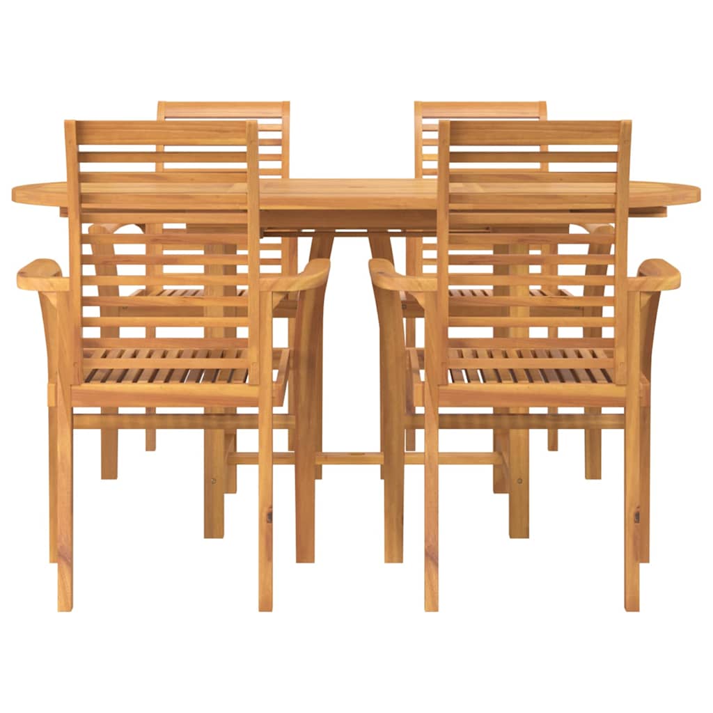 Conjunto de Comedor de Jardín 5 pcs Marrón