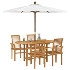 Conjunto de Comedor de Jardín 5 pcs Marrón