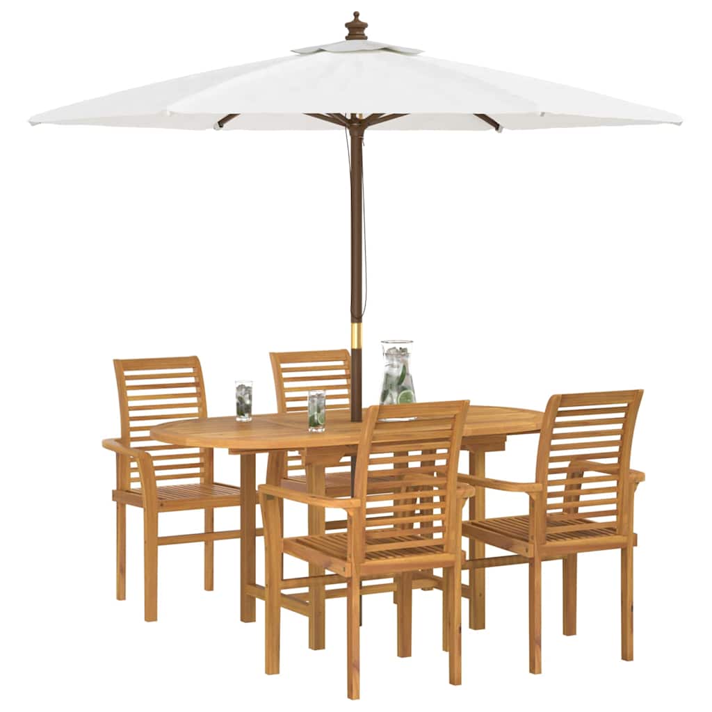 Conjunto de Comedor de Jardín 5 pcs Marrón