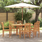 Conjunto de Comedor de Jardín 7 pcs Marrón