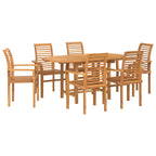 Conjunto de Comedor de Jardín 7 pcs Marrón