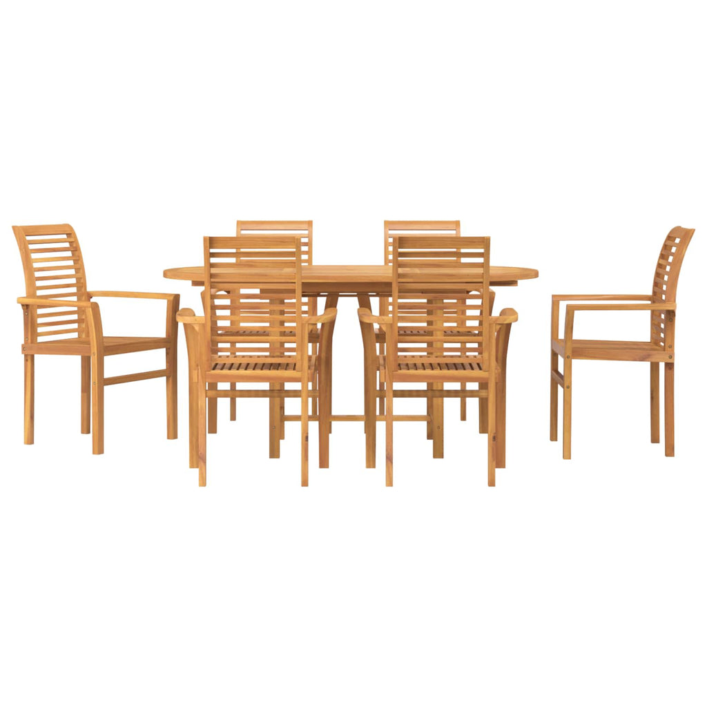 Conjunto de Comedor de Jardín 7 pcs Marrón