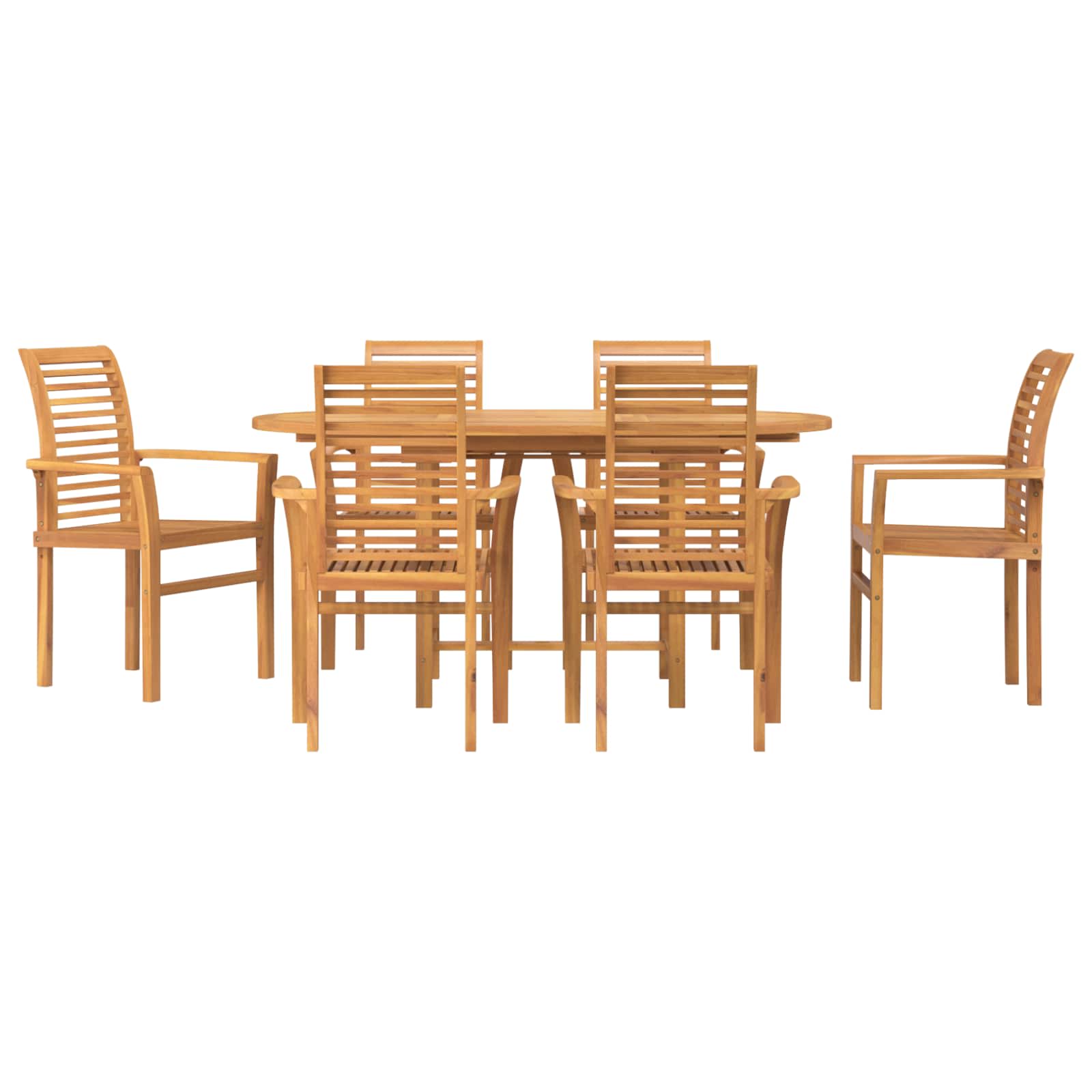 Conjunto de Comedor de Jardín 7 pcs Marrón