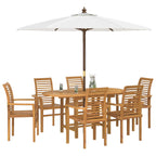 Conjunto de Comedor de Jardín 7 pcs Marrón