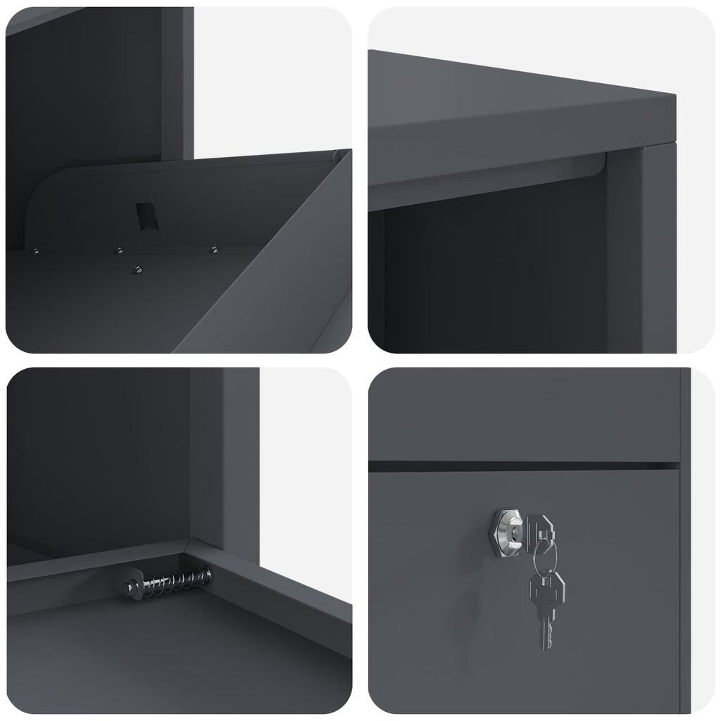 Caja de entrega de paquetes Antracita 44 x 22 x 82 cm Acero