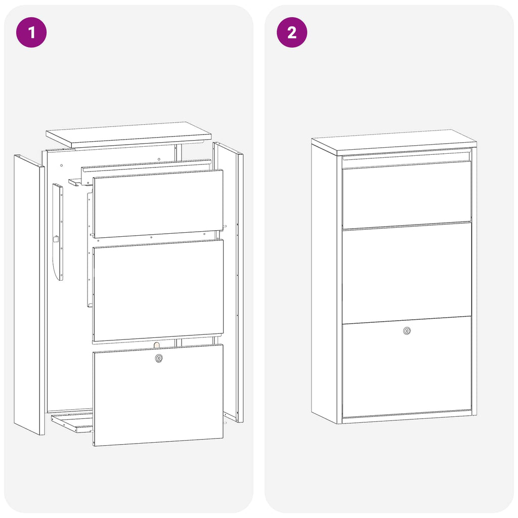 Caja de entrega de paquetes Antracita 44 x 22 x 82 cm Acero