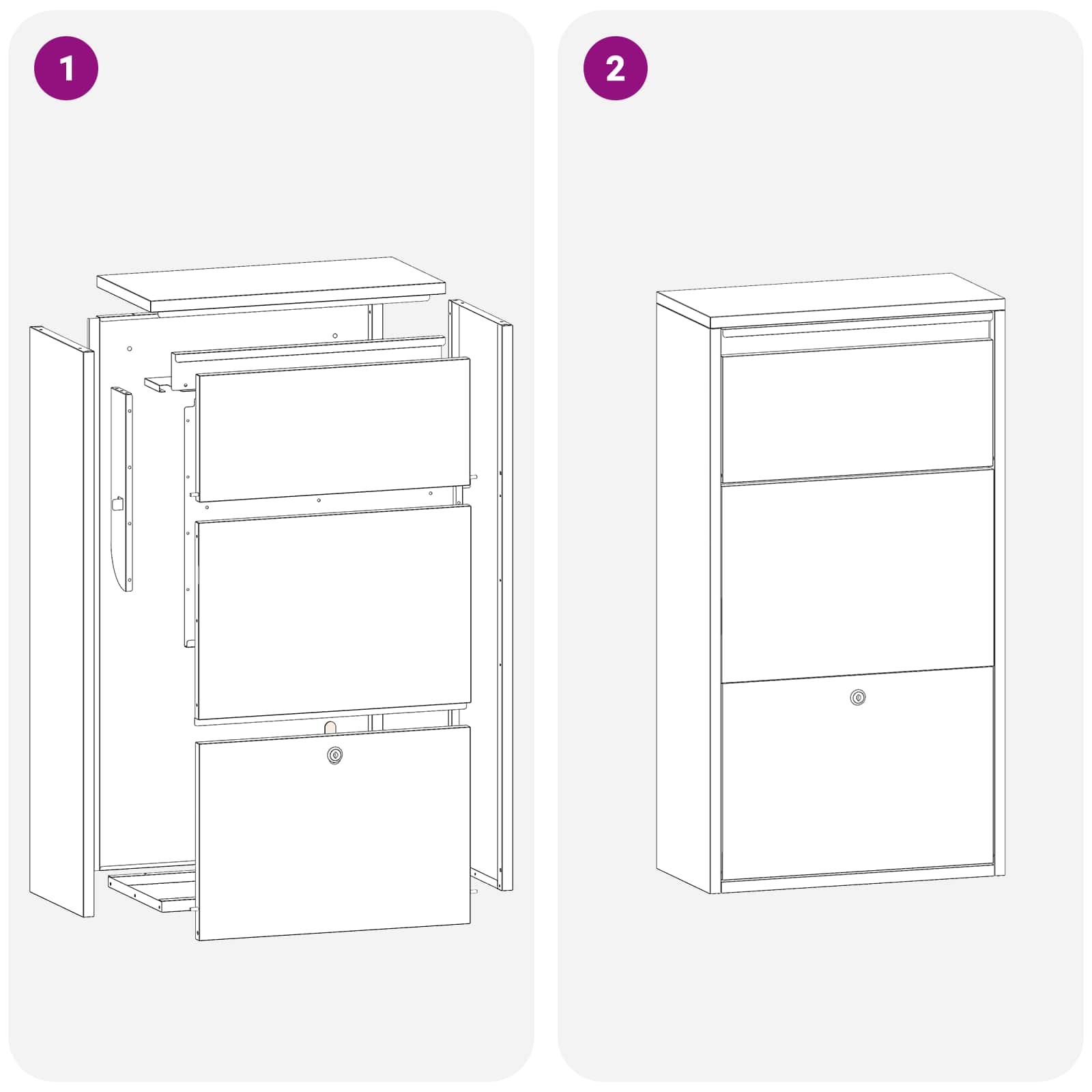 Caja de entrega de paquetes Antracita 44 x 22 x 82 cm Acero